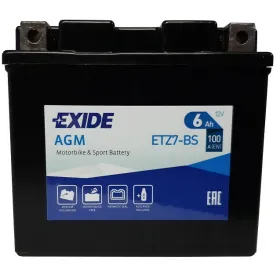 Akumulator motocyklowy EXIDE ETZ7-BS/YTZ7S 12V 6Ah 100A
